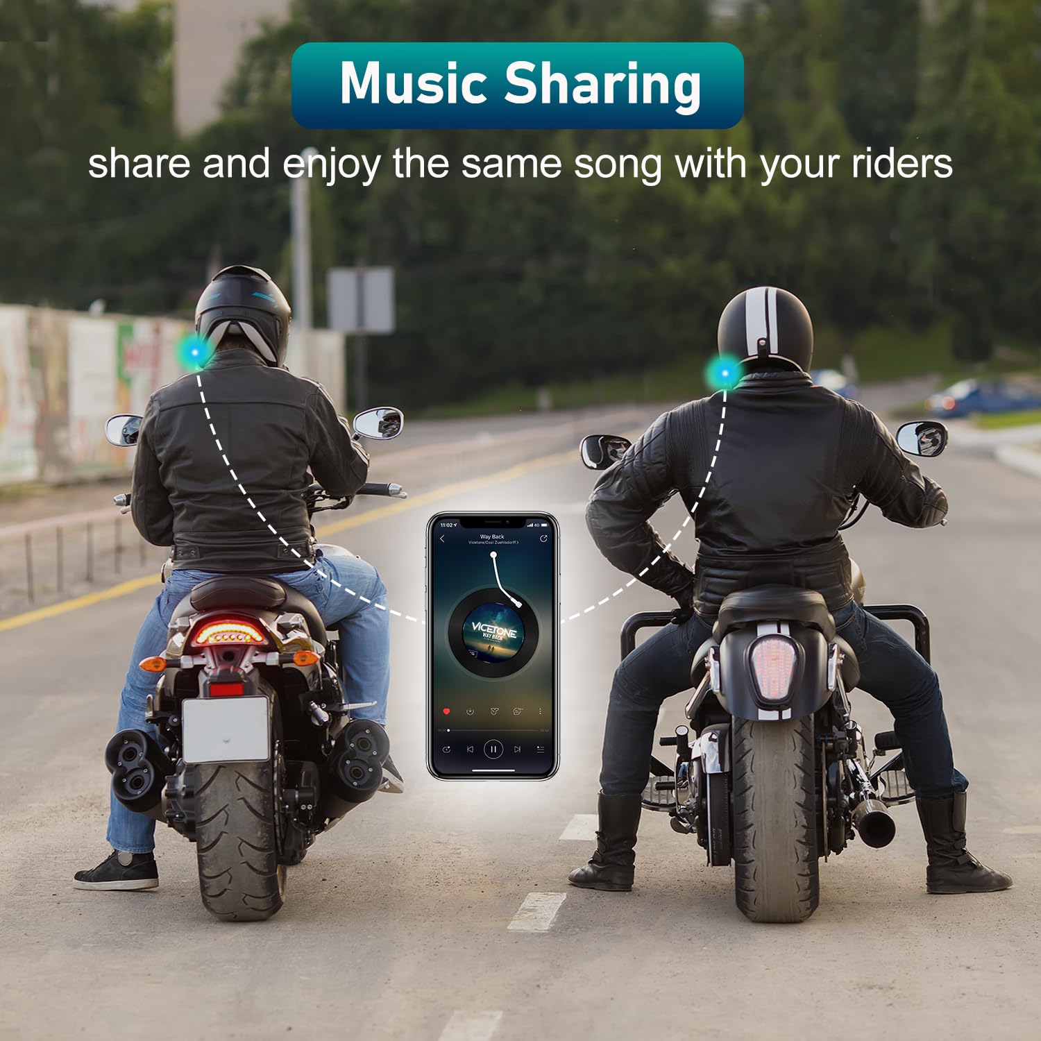 Interfono Moto Bluetooth, TK-X4SC Auricolare Bluetooth per Cuffie Moto, Fino a 2-6 Persone, 2000M Kit vivavoce Display LCD/Stereo Hi-FI/Condivisione Musica, Comunicazione Sistema