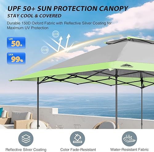 Miniatura 4 de EAGLE PEAK Carpa Desplegable de Patas Rectas de 13 x 13 pies, Toldo Instantáneo para Exteriores, Fácil Configuración de Una Sola Persona, Refugio