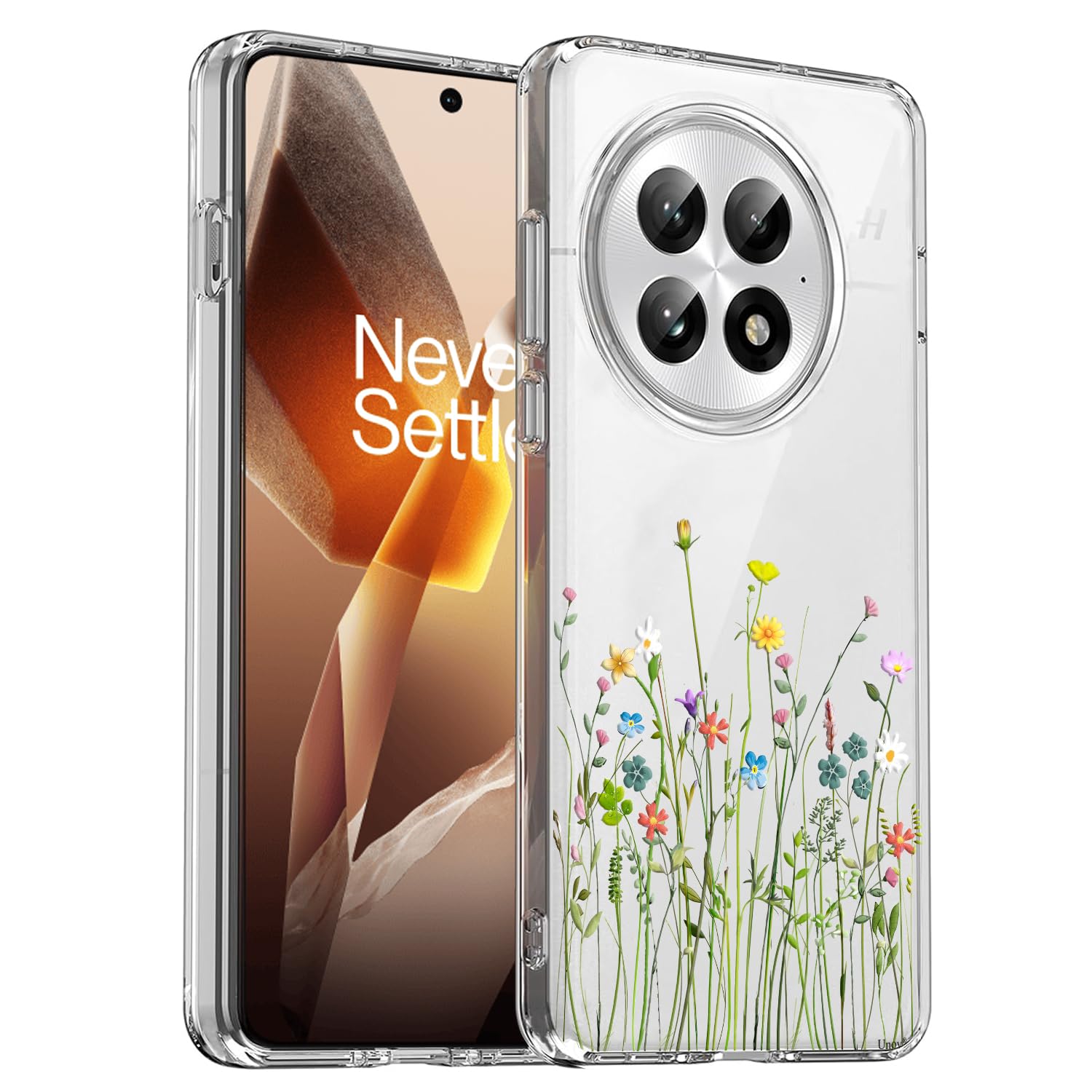 Unov Case Compatible with OnePlus 13 5G Clear with Design Soft TPU Shock Absorption Slim Embossed Pattern Protective 6.82 inch(Floral Bouquet)