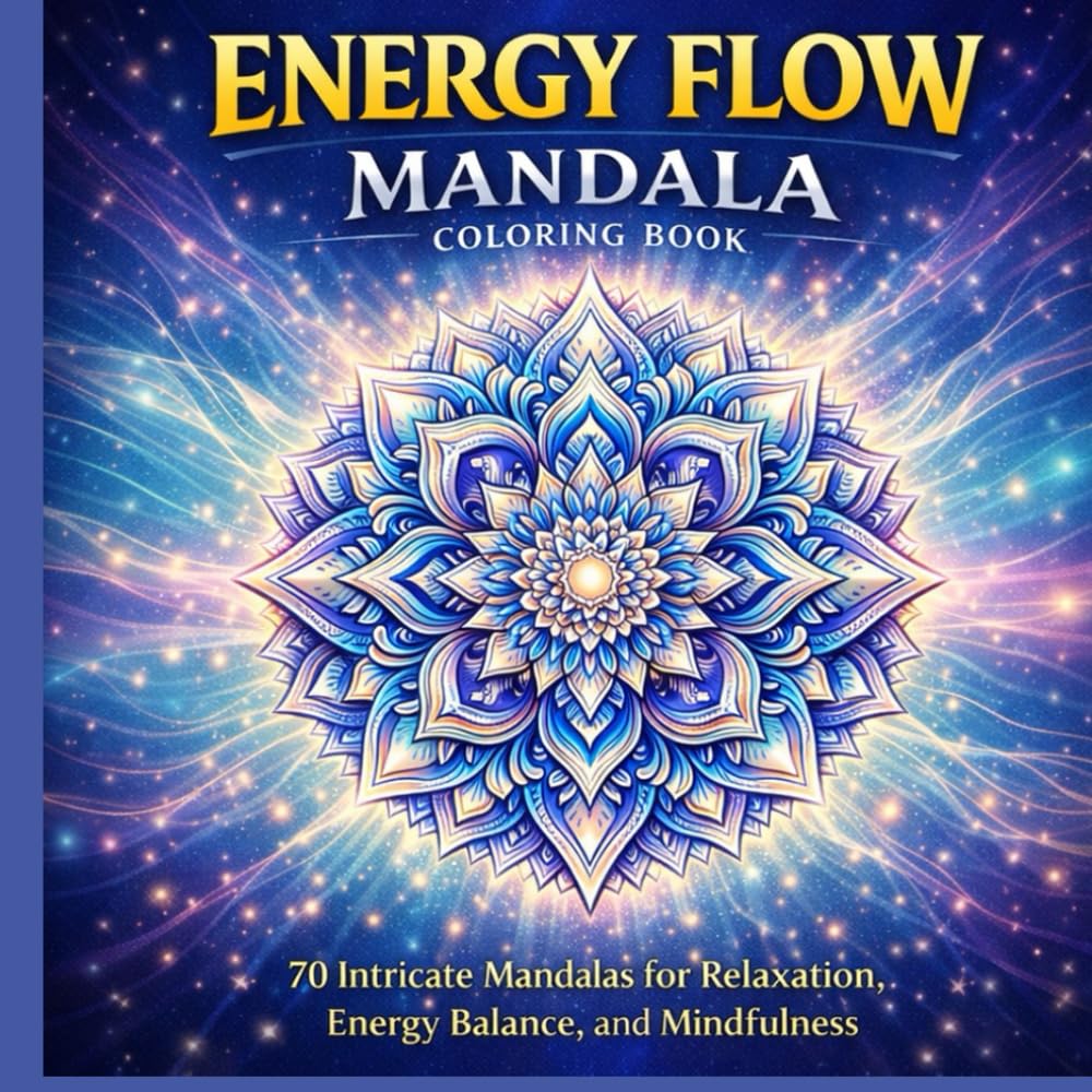 Energy Flow Mandala Coloring Book: 70 Intricate Mandalas for Relaxation, Energy Balance, and Mindfulness (Healing Energy Mandala Coloring Book Series)