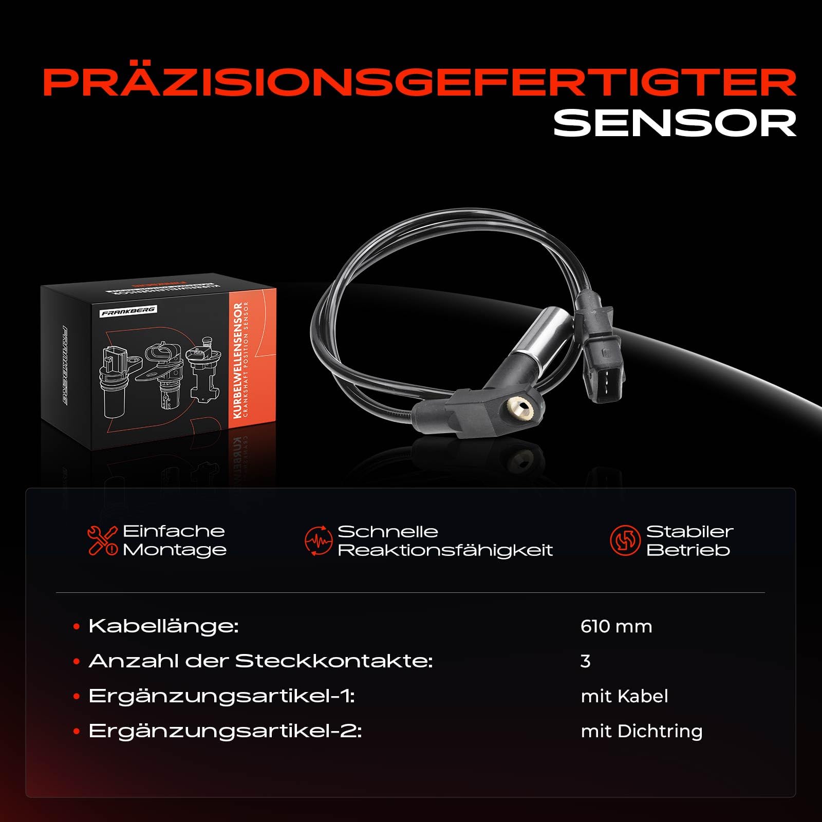 Kurbelwellensensor Impulsgeber für 3er E30 5er E28 6er E24 7er E23 1977-1992 12121274644