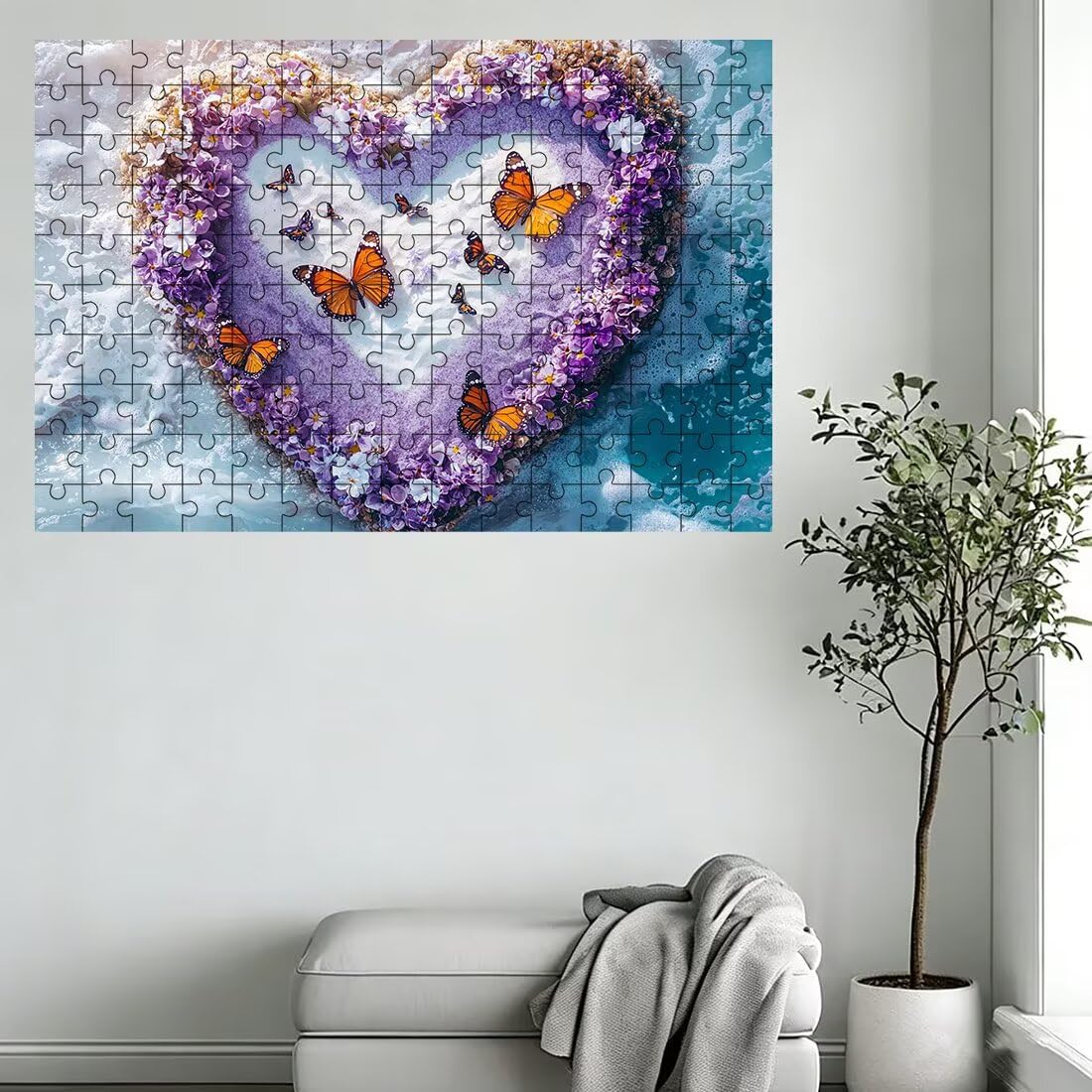 Puzzle 3000 elementów motyl, puzzle serca dla dorosłych, klasyczne puzzle gry edukacyjne do aktywności rodzinnej, najwyższej jakości drewniane puzzle z pudełkiem na prezent dla mężczyzn i kobiet