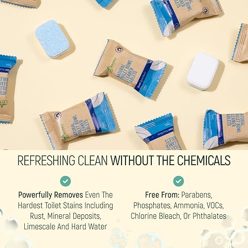 Miniatura 7 de Tabletas de limpieza naturales para inodoro, productos ecológicos y suministros de limpieza, limpiador de baño, paquete de 122448 pestañas (24)