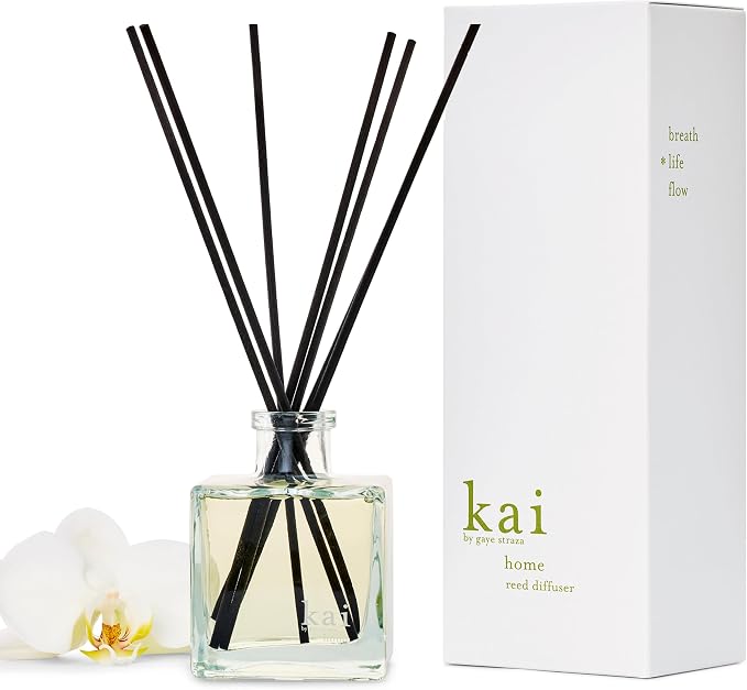 kai reed diffuser – a fresh, beautiful, light gardenia scent wrapped in white exotics, 6.75 fl oz | long lasting, serene, vegan, clean and inspired by memories of Hawaiian vacations