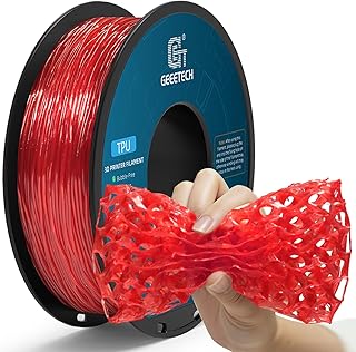 GEEETECH TPU Filament, TPU 95A,Transparent rot,1kg Spule für 3d Drucker
