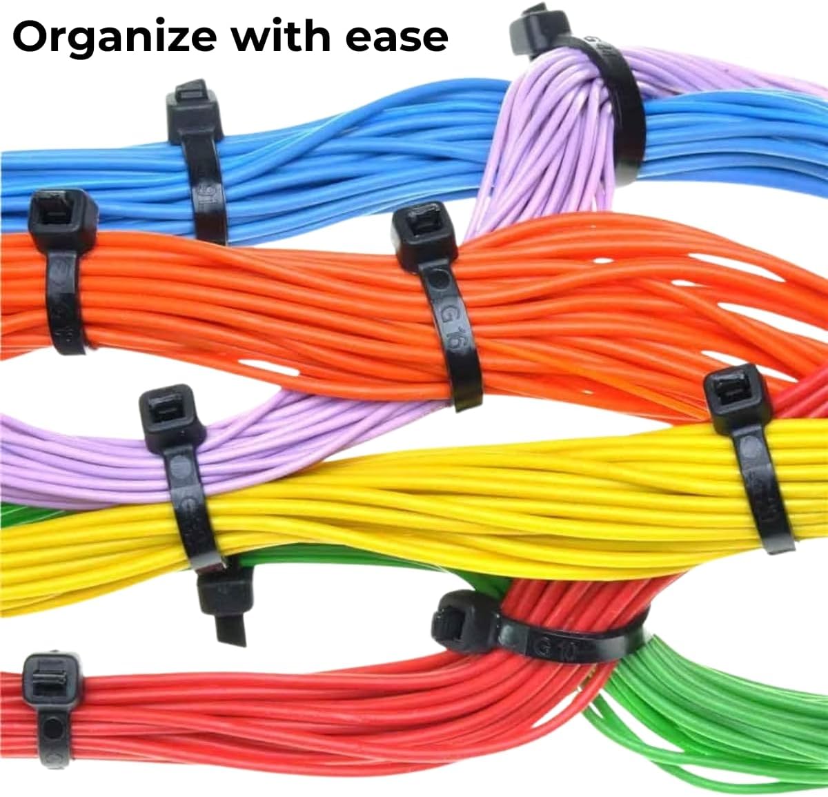 8 inch Black Nylon Zip Ties, 50lbs Tensile Strength, Multi-Purpose Self Locking Cable Ties, Heat Resistant, Erosion Controlled, Heavy Duty for Indoor and Outdoor Use (1000)