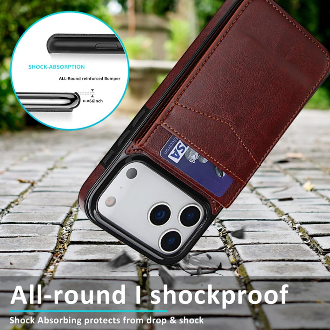 Amazon.co.jp: RNOZX iPhone 15 Pro用高級レザーバックケース、カード