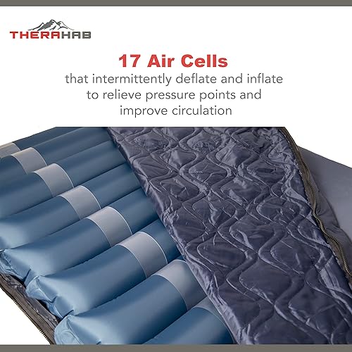 Miniatura 2 de Therahab Colchón de presión de aire alternativo de 5 pulgadas con bomba eléctrica para úlceras de presión de etapa 3, úlceras de cama, colchón de