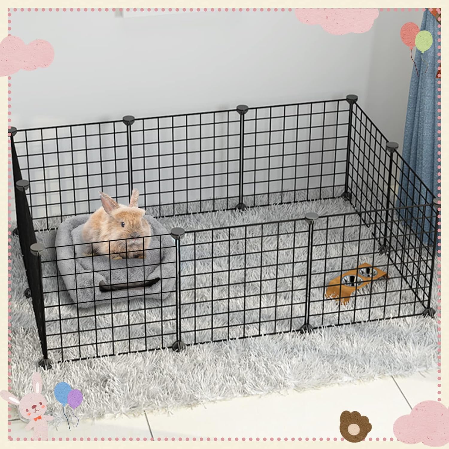 YUEPET Large Rabbit Cave Bed Bunny Warm Tent House Small Animal Triangle Hideout for Rabbit Bunny Guinea Pig Ferret : Pet Supplies