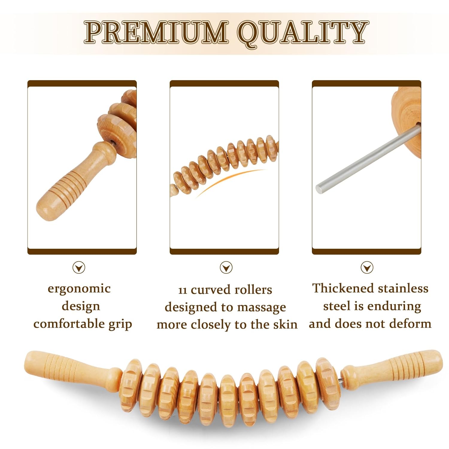 Littleton Wood Therapy Facious Massage Equipment, Curved Wood Massage Roller Cellulite Deficiency And Tension In the muscles (Wood) Littleton Wood Therapy Facious Massage Equipment, Curved Wood Massage Roller Cellulite Deficiency And Tension In the muscles (Wood)
