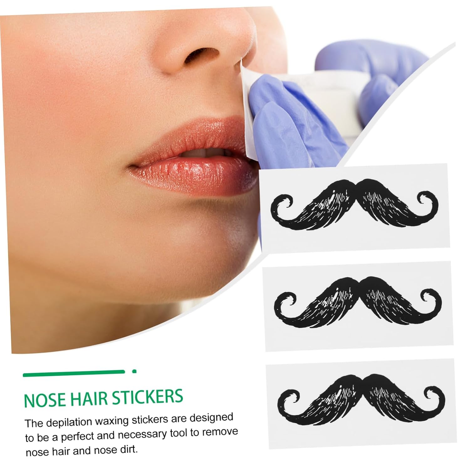 20Pcs Nose Depilation Stickers Protective Beard Styling Waxing Tools for Safe Hair Removal Comfortable Application for Men and Women DIY Beard Design