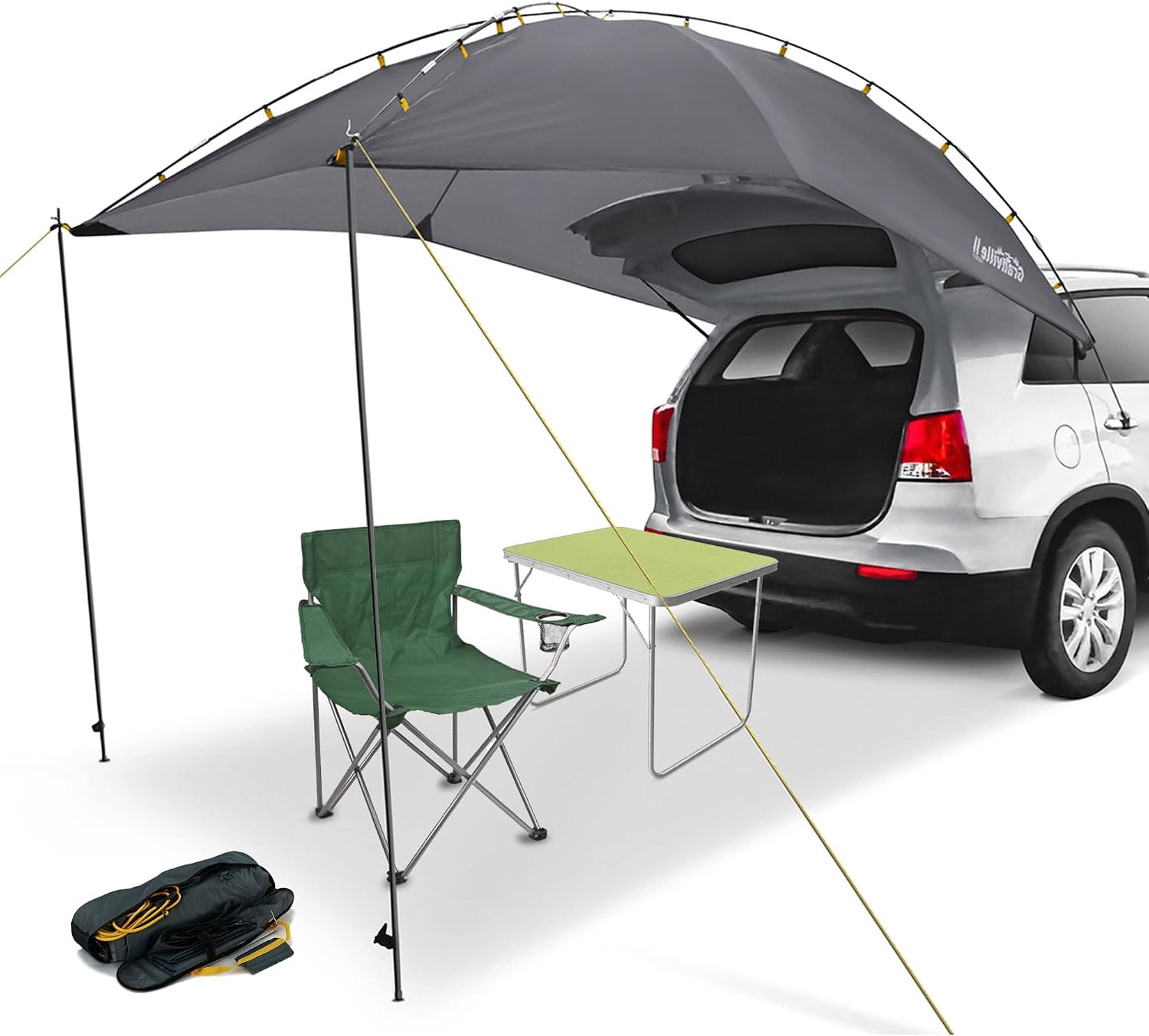 Offroading Gear Waterproof Portable Vehicle Awning| Pop up Canopy | Sun Shade with Outdoor Privacy Wall| Great for Camping| Beach| Picnics| Etc.| Fit Great on Car| SUV| Jeep| Etc.