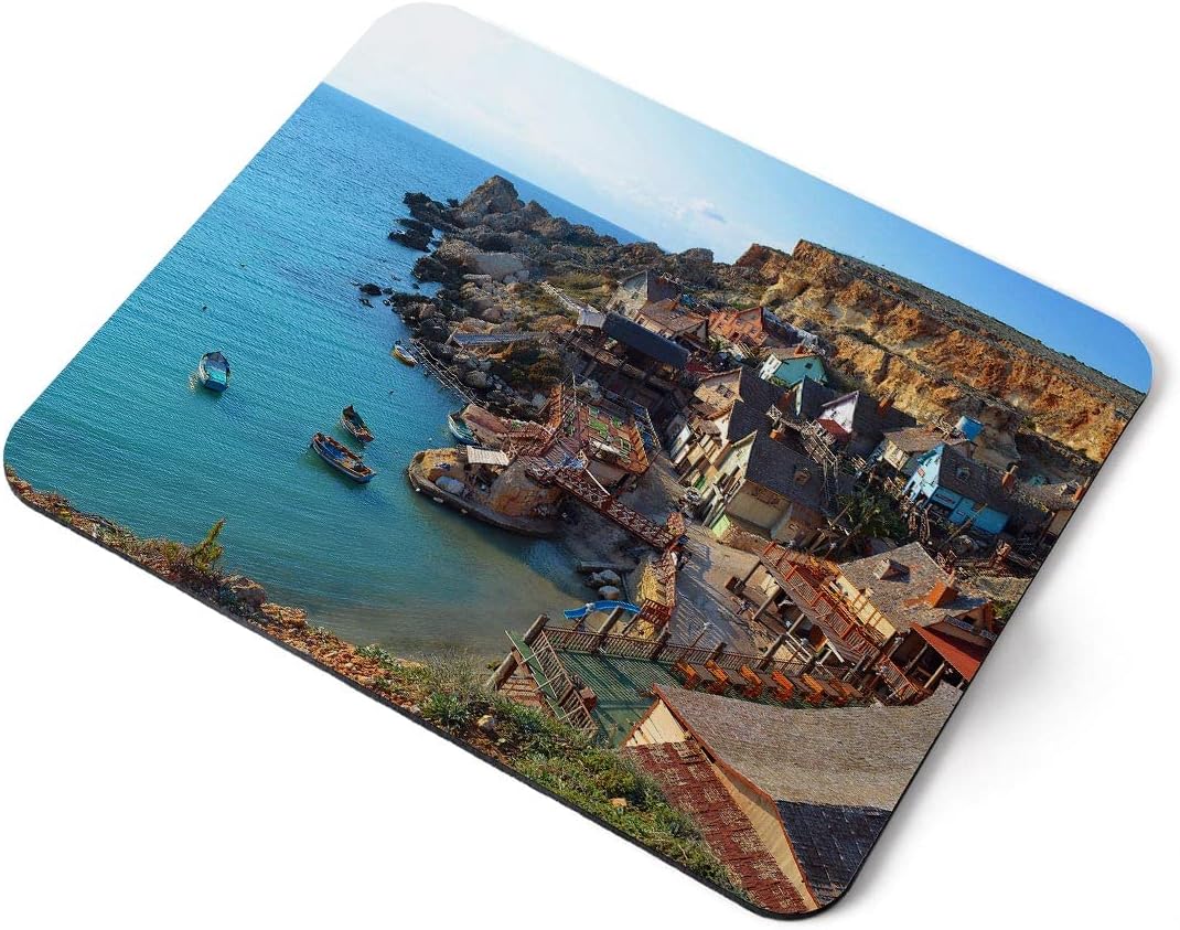 Computer Mouse Mat Pad - Anchor Bay Malta Home Office PC Desk Accessory Flexible Fabric Top Large 5mm Laptop Desktop Printed Art Ergonomic #8997