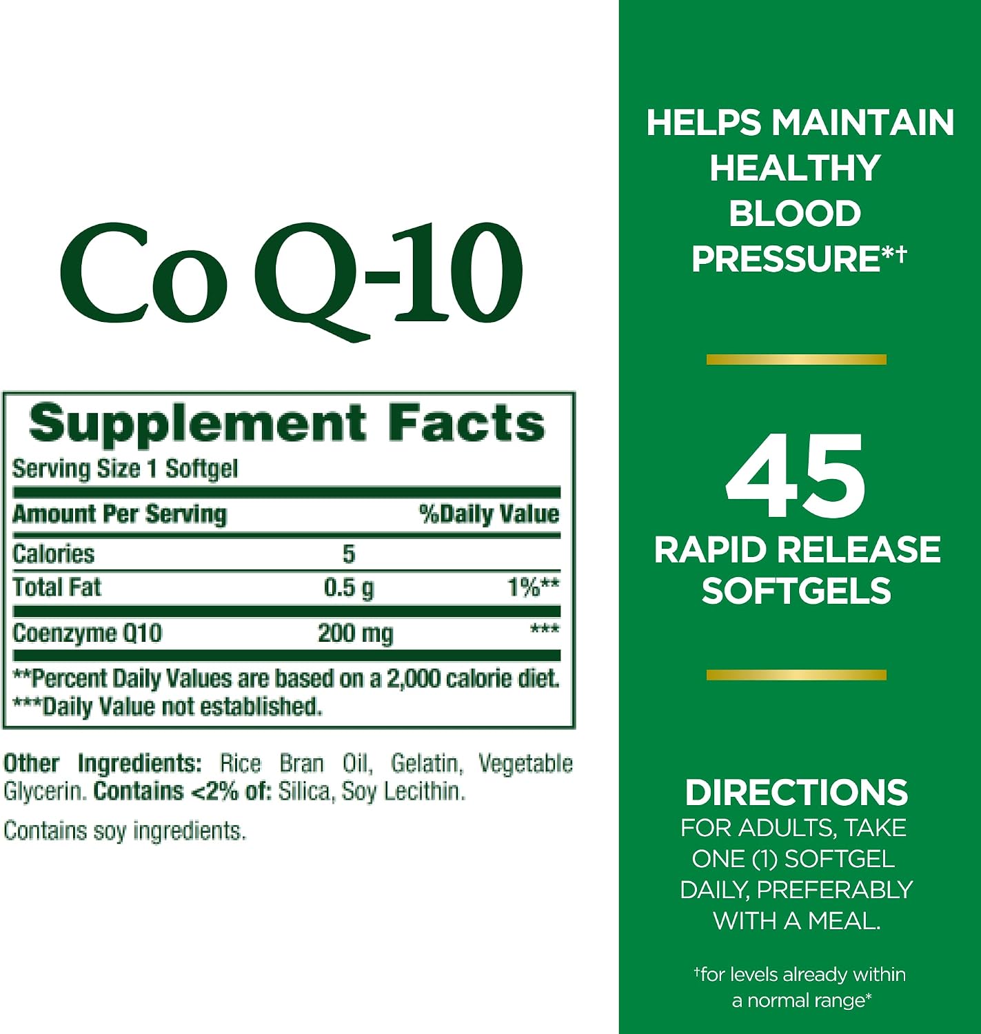 Nature's Bounty CoQ10 200mg 45 Softgels