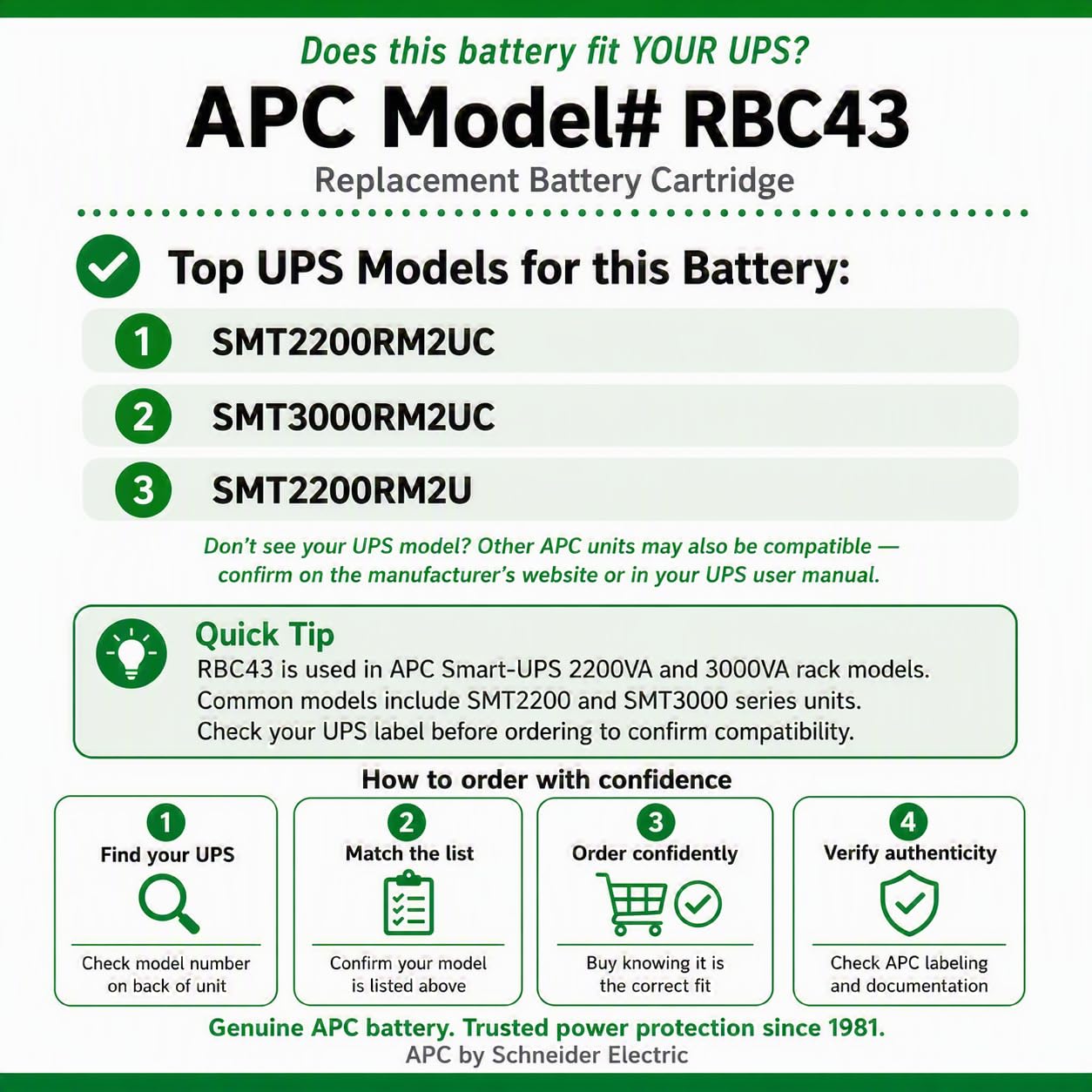 APC RBC43 - Batería de sustitución #43