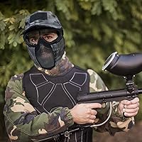 Vista 2 de Yzpacc - Máscara de Airsoft con Gafas, Máscara de Malla Plegable de Media Cara con Protección para los Oídos para Paintball, Tiro, Cosplay, Juego CS