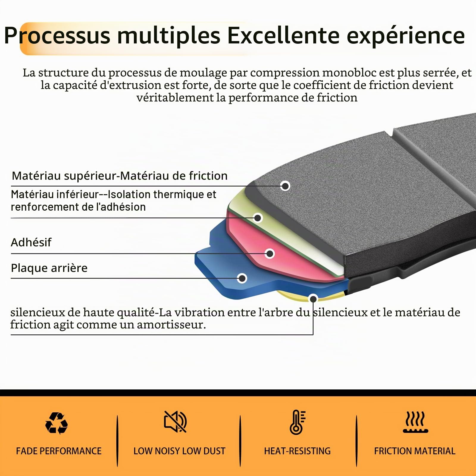 AHL 2 paire moto de Avant/Arrière Plaquette de frein Compatible avec K1600 B Bagger 2017-2020/K1600 B Grand America 2018-2020/K 1600 GT 2011-2018/K 1600 GT SE 2012-2015