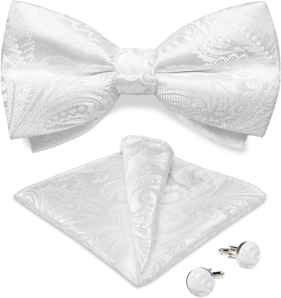 Pre-tied Bowtie With Jewel Wedding Men's Bow Tie Knot for Business Handkeechief Set