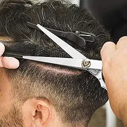 1 tesoura de corte de cabelo de aço inoxidável profissional tesoura de corte de cabelo de barbeiro ferramenta de acessórios, tesoura plana de 15 cm