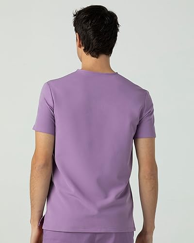 Miniatura 3 de Mediclo Camisa médica médica para hombre - Crevan Essential 3 bolsillos Eco amigable con el medio ambiente FYSEL tela con cuello en V camisa ropa de