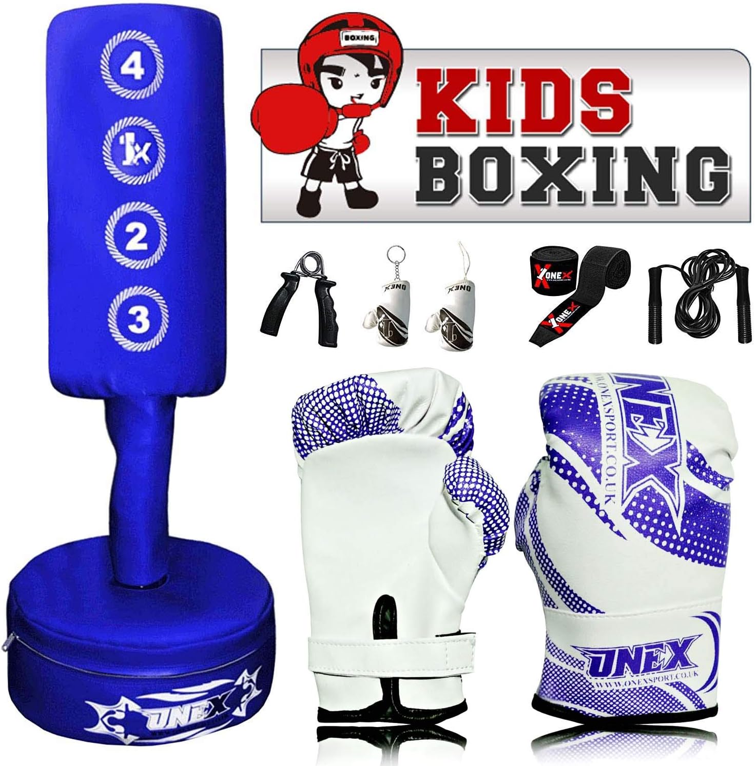 Junior Childrens Begginer Training Free standing Martial Arts Boxing Punch Bag Set