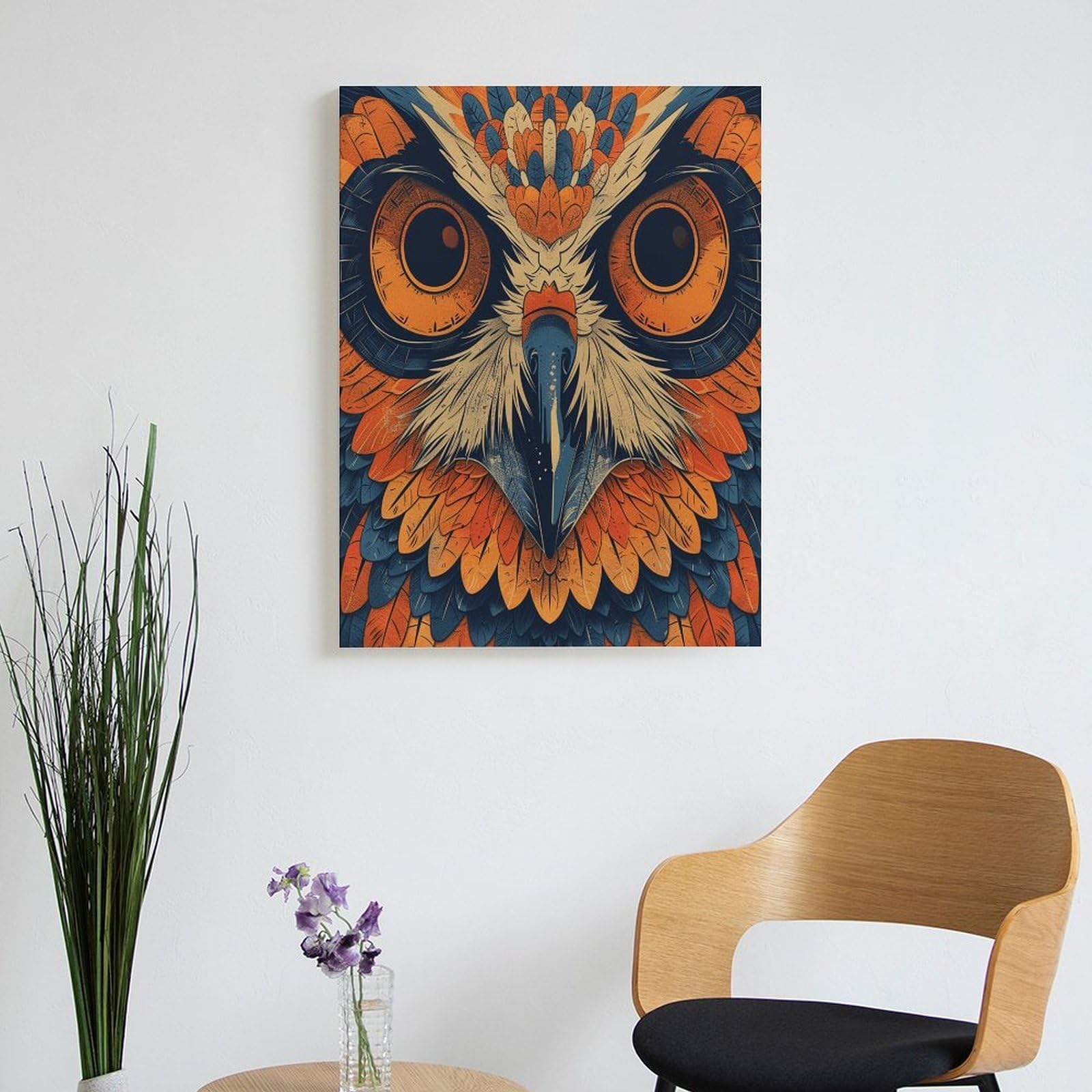 LPAGBCNU Malen-nach-Zahlen-Set im Retro-Stil mit Eulen-Motiv, für Erwachsene, Anfänger, Erwachsene, Malen nach Zahlen, Kits auf Leinwand, DIY-Acryl-Ölfarben, Gemälde mit Pinseln als Geschenk