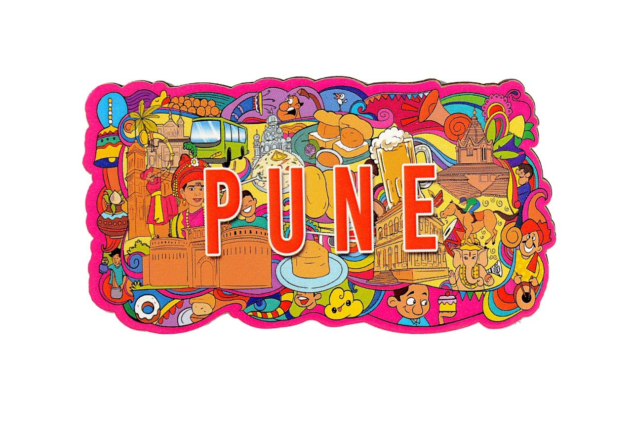 SkyWalker India Souvenir Wooden MDF Pune Fridge Magnet (Multicolour)-image-8