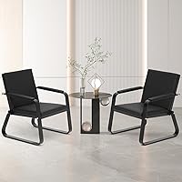 Vista 2 de Walmokid Silla de invitados para sala de espera con brazos acolchados, muebles de oficina de piel sintética, sillas de recepción de conferencias