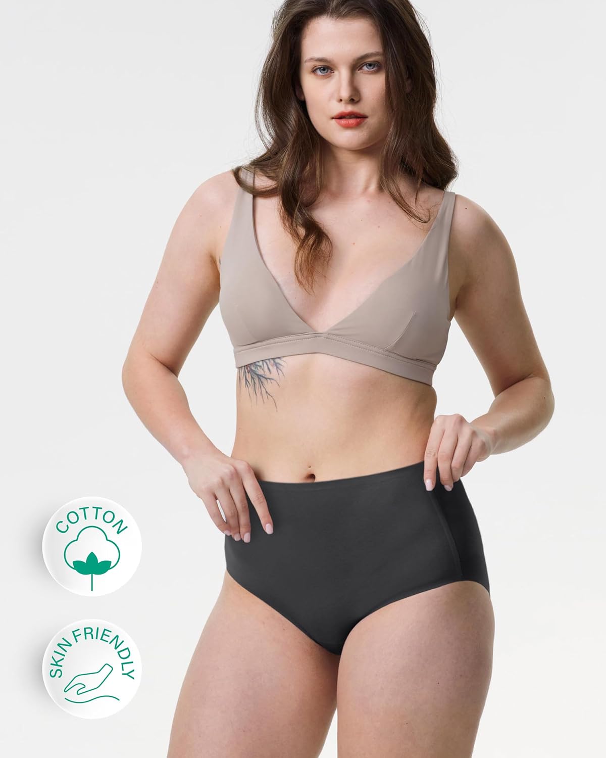 Neione Women's Cotton Underwear High-Waisted Seamless Panties Postpartum Briefs for Ladies Full Coverage Breathable - Image 3