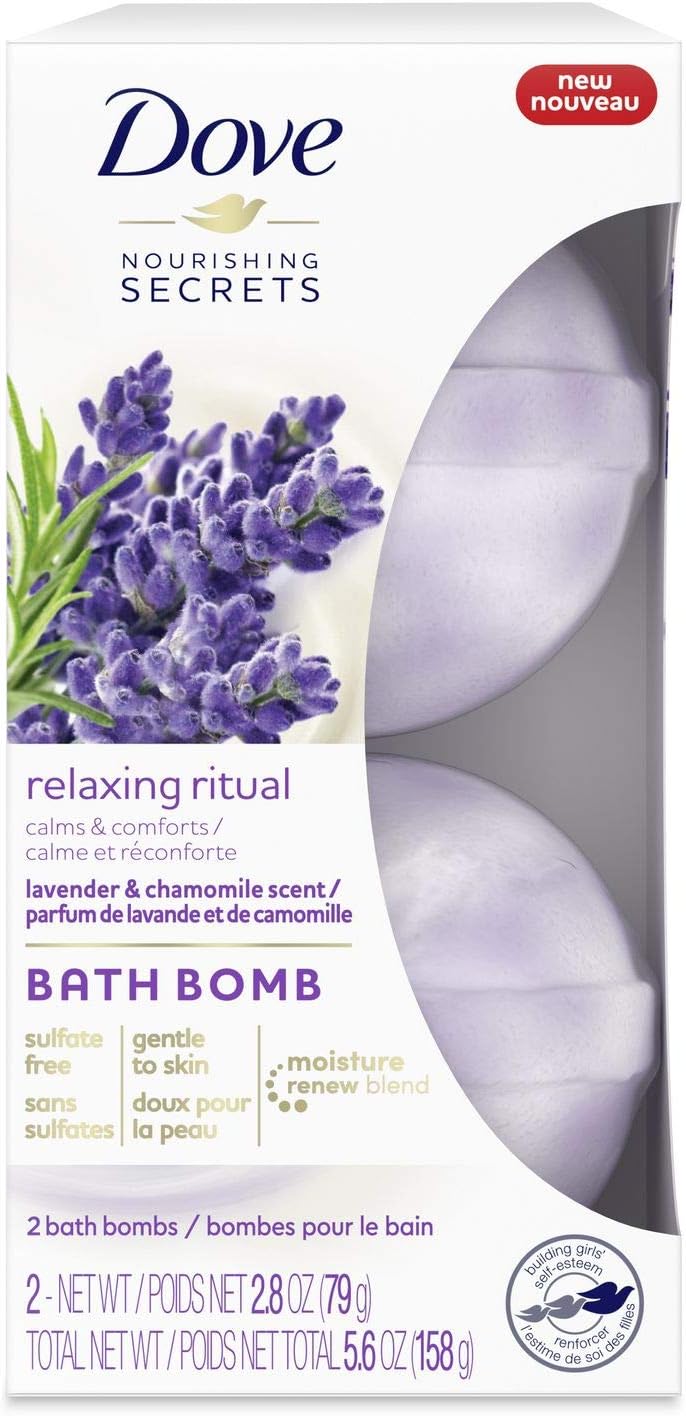 Nourishing Secrets Bath Bombs to Calm and Comfort Lavender and Chamomile Leaves Skin Feeling Soft and Smooth 79 g 2 ct