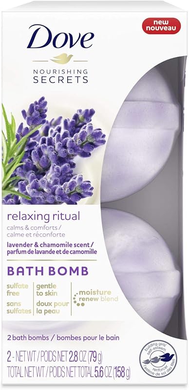Bombas de banho Dove Nourishing Secrets com lavanda e camomila, 2 unidades de 79 g
