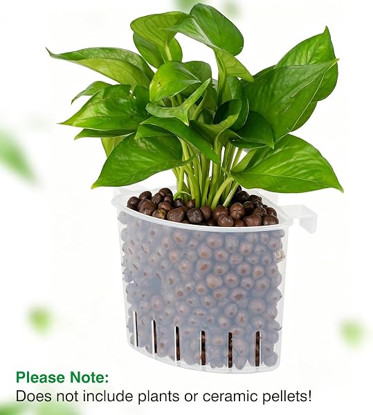 Large Aquarium Corner Planter Hanging Plant Holder for Fish Tank Aquaponic Plant Cultivation and Aquascape Accessories Decorations (1 Pack) Transparent - 4