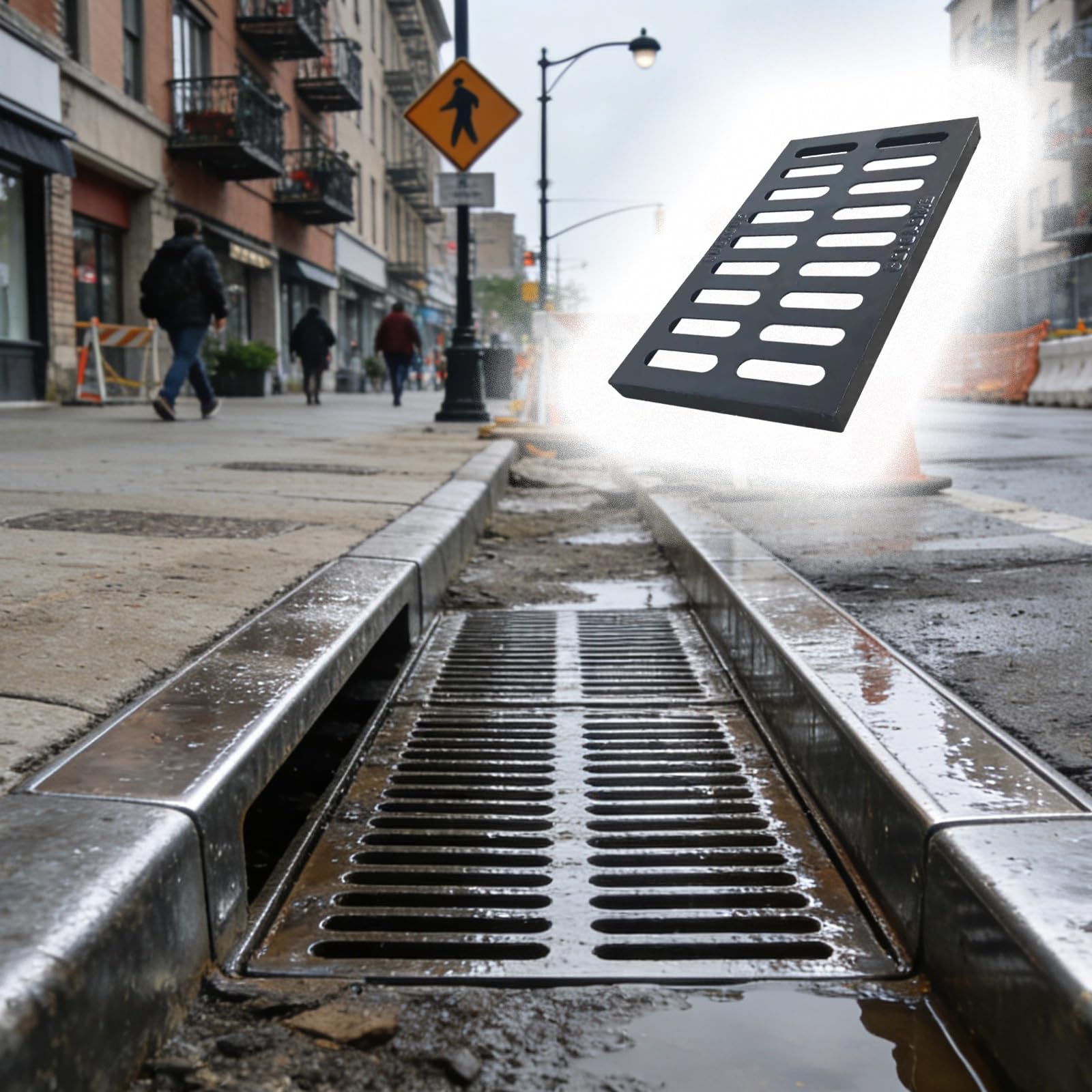 GLDYTVF Durable Cast Iron Drainage Grate for Basement & Garage - 20x14in Water Drain Cover for Workshop & Indoor Parking (1 pcs 50x35x3cm)