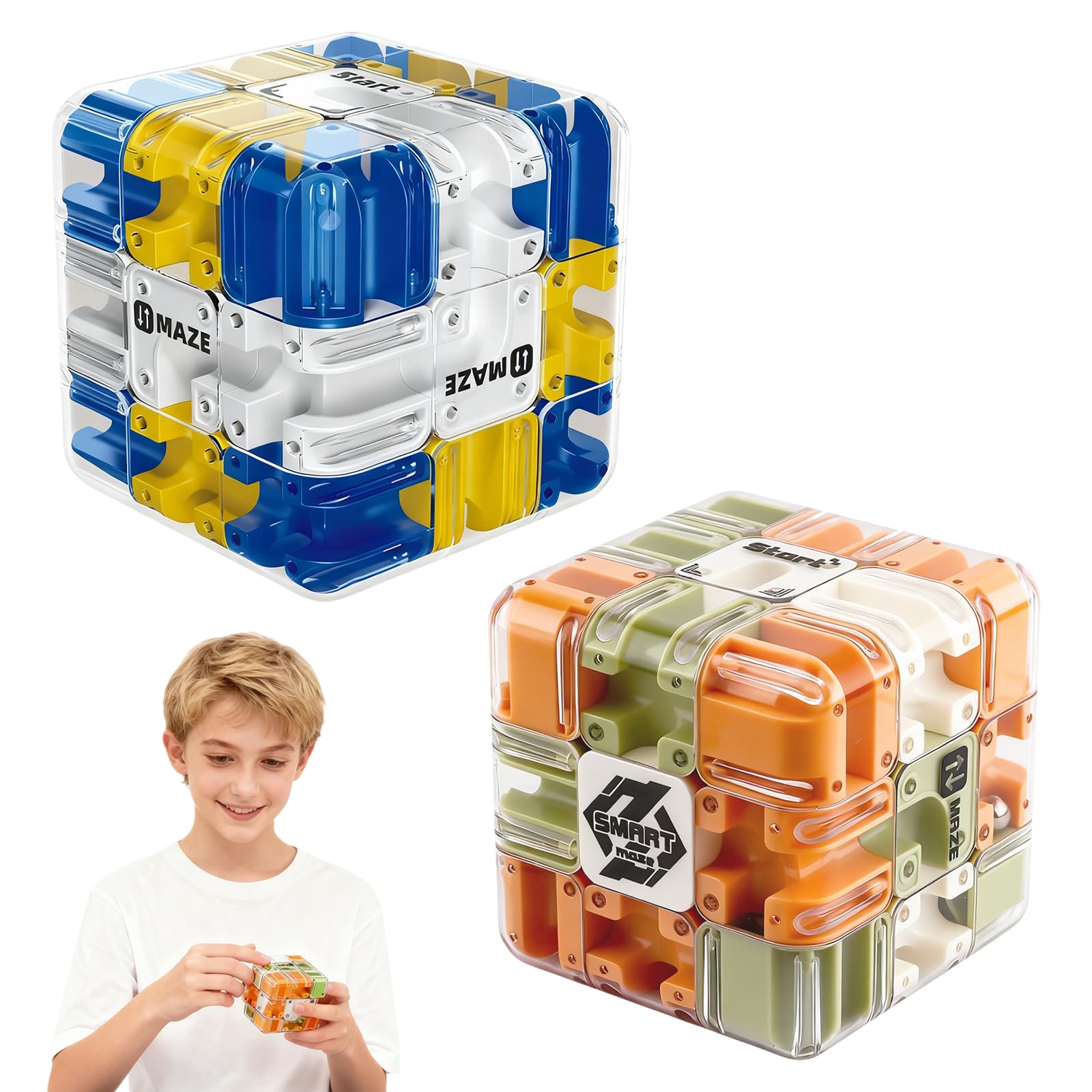 Labyrinth 3D Puzzle Maze Cube, 2Pcs Engaging Challenge Brain Teaser Fidget Toy