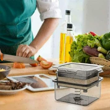 Tofu Press, Vegan-Friendly Tofu Press Machine,Paneer Press, The Original BPA Free, Dishwasher Safe Food Squeezer and Drainer Machine with Drip Tray - Ideal for Meal Prep(Grey)