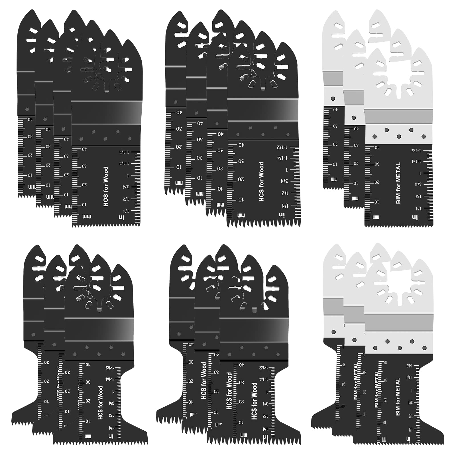 20Pcs Cuchillas Oscilantes Multiherramienta, Accesorios para Herramientas Oscilantes Multifunción, Profesionales de Madera/Metal/[lástico Universal de Liberación Rápida para Fein Multimaster, Ryobi