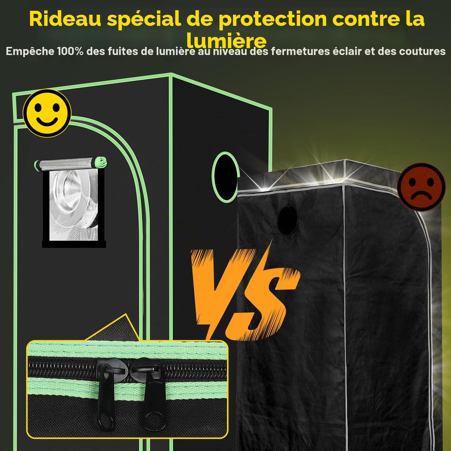 Tente de Culture - Kit Complet - 100 x 100 x 200 cm - Lampe LED Pliable - 240 W - Système de Ventilation à Complet - Tente hydroponique d'intérieur