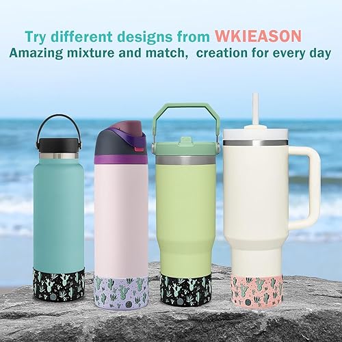 Vista 103 de WK IEASON 2 Pcs Tumbler Bottom Protector Boot for Stanley Quencher Adventure 40oz & Stanley IceFlow 20oz 30oz, Stealth Landing-2.83inch Bottom