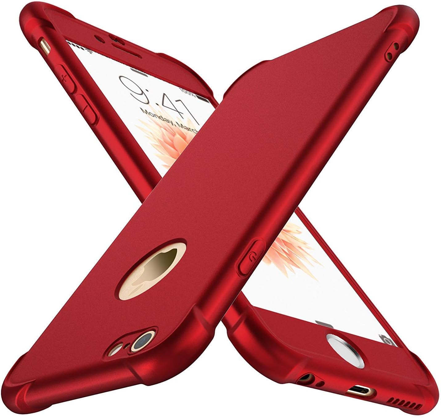 ORETECH iPhone 6 Case, iPhone 6s Case, with [2X Tempered Glass Screen Protector] 360