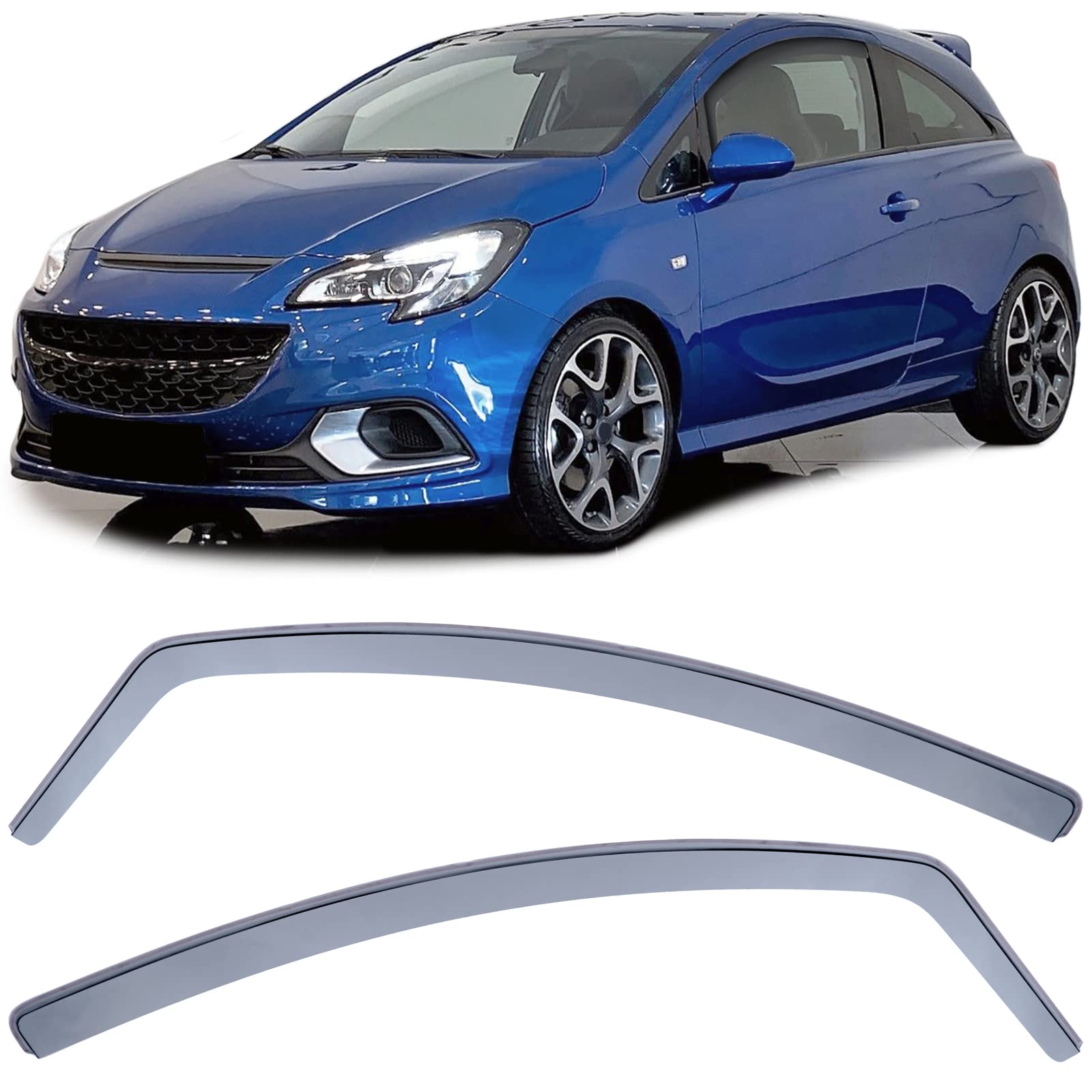 Windabweiser Regenschutz Schwarz Smoke für Opel Corsa D 06-14 E 14-19 3-türer
