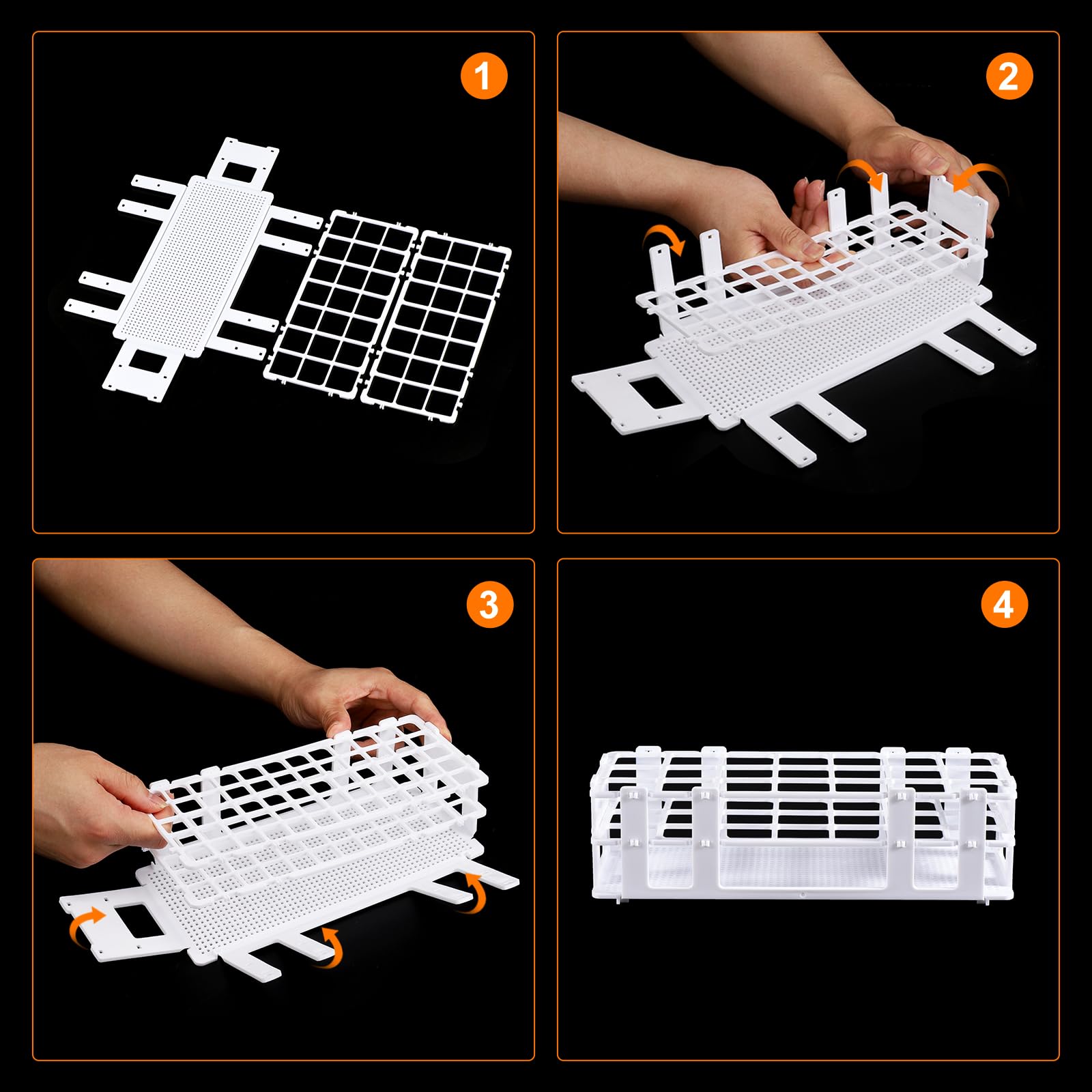 QUARKZMAN Plastica Test Porta Tubo Supporto 21 Fori 3 Strati Lab Staccabile Tube Supporto Bianco per 30mm Prova Provette, 5pz