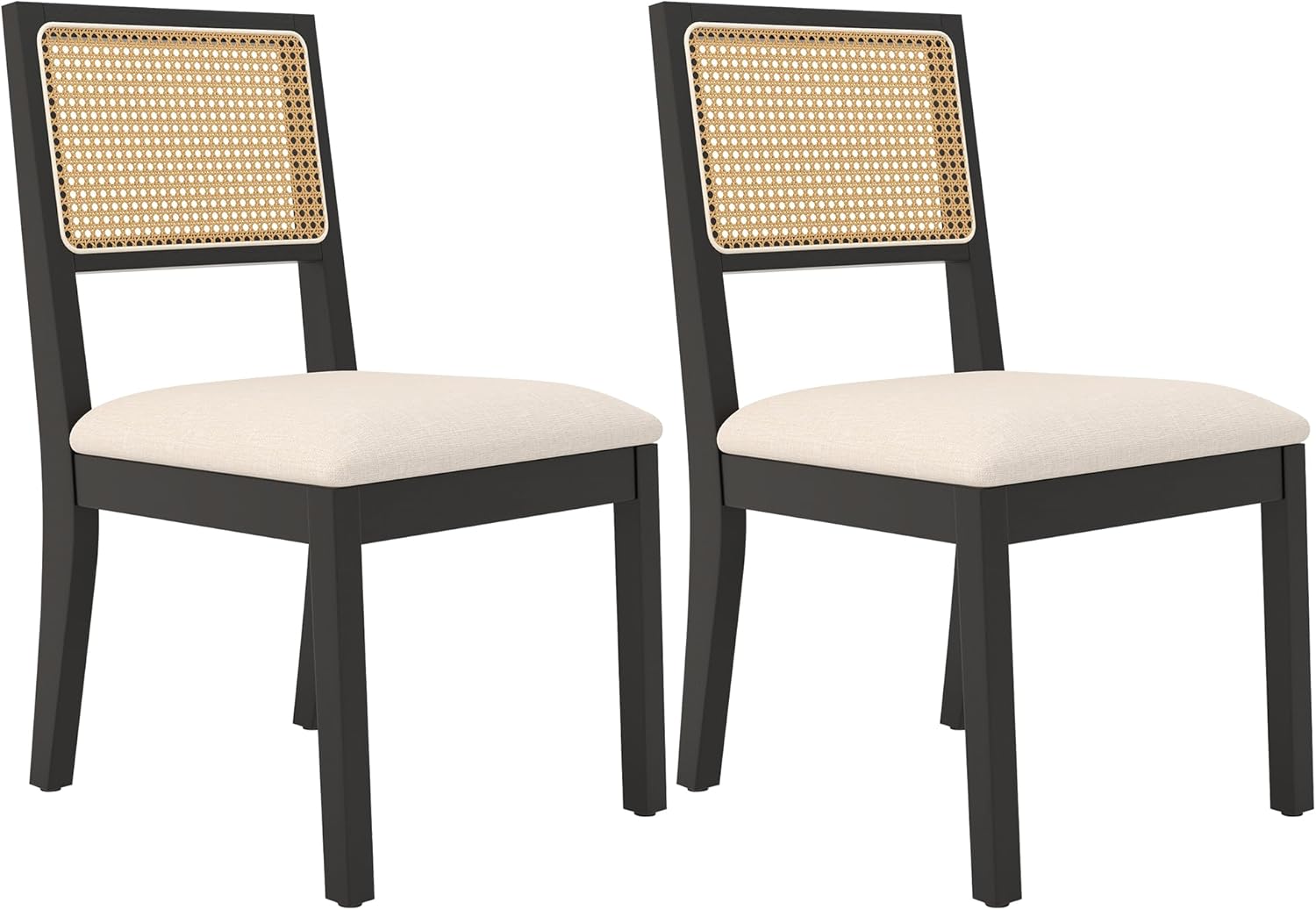 Westice Rattan Dining Chairs Set of 2, Farmhouse Natural