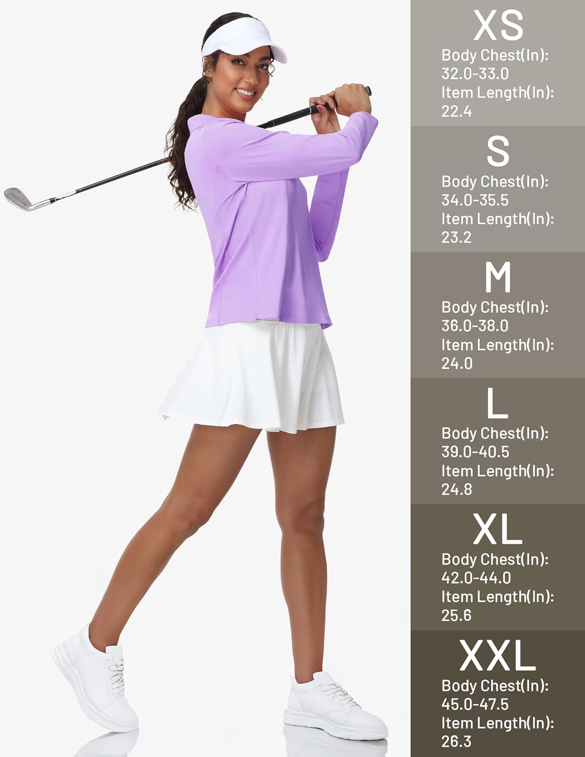 MIER Long Sleeve Polo Shirts for Women Quick Dry Collared Golf Tops for Athletic Tennis Work, Inherent UPF 50+ Sun Protection - Image 6