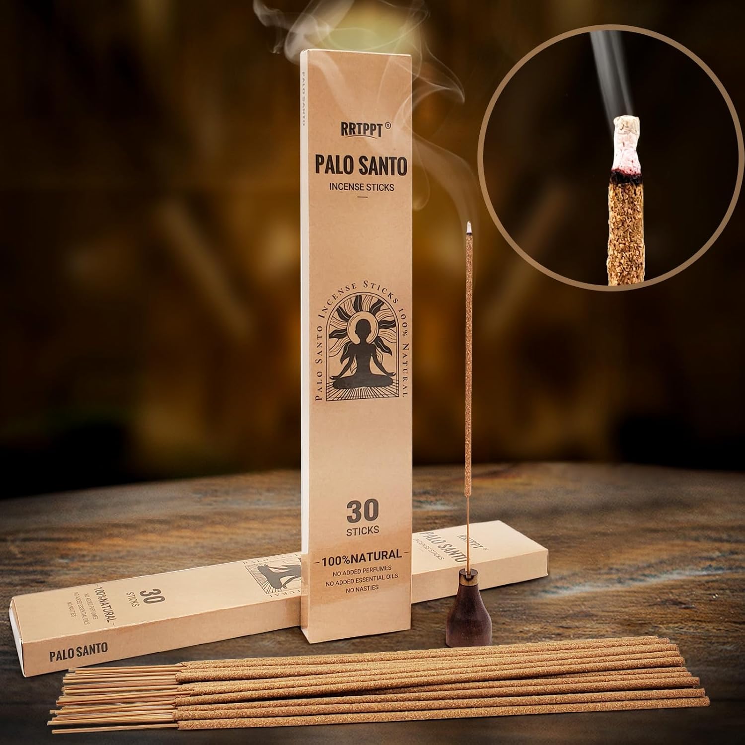 Palo Santo Incense Sticks, 100% Natural sustainably harvested Peruvian Palo Santo, Suitable for Meditation, Relaxation, and Spiritual Purification. (60 Palo Santo Sticks)
