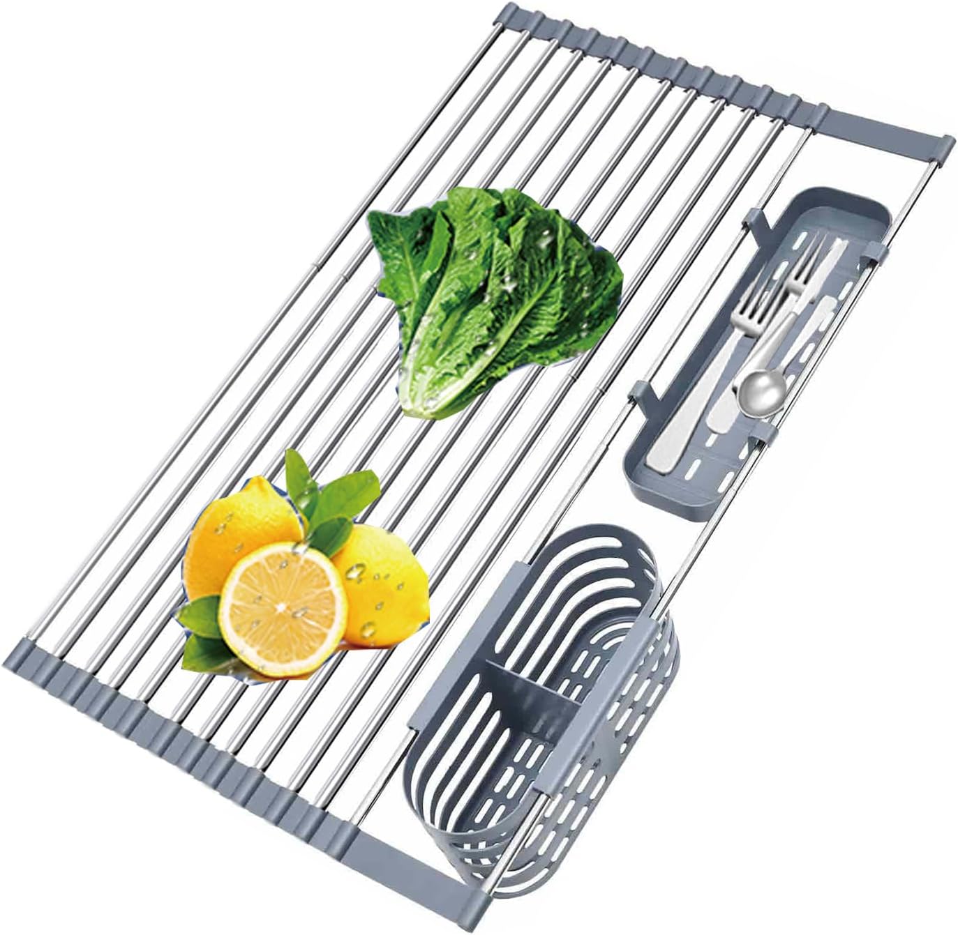 Roll Up Dish Drying Rack, Expandable Over The Sink Dishes Drying Rack
