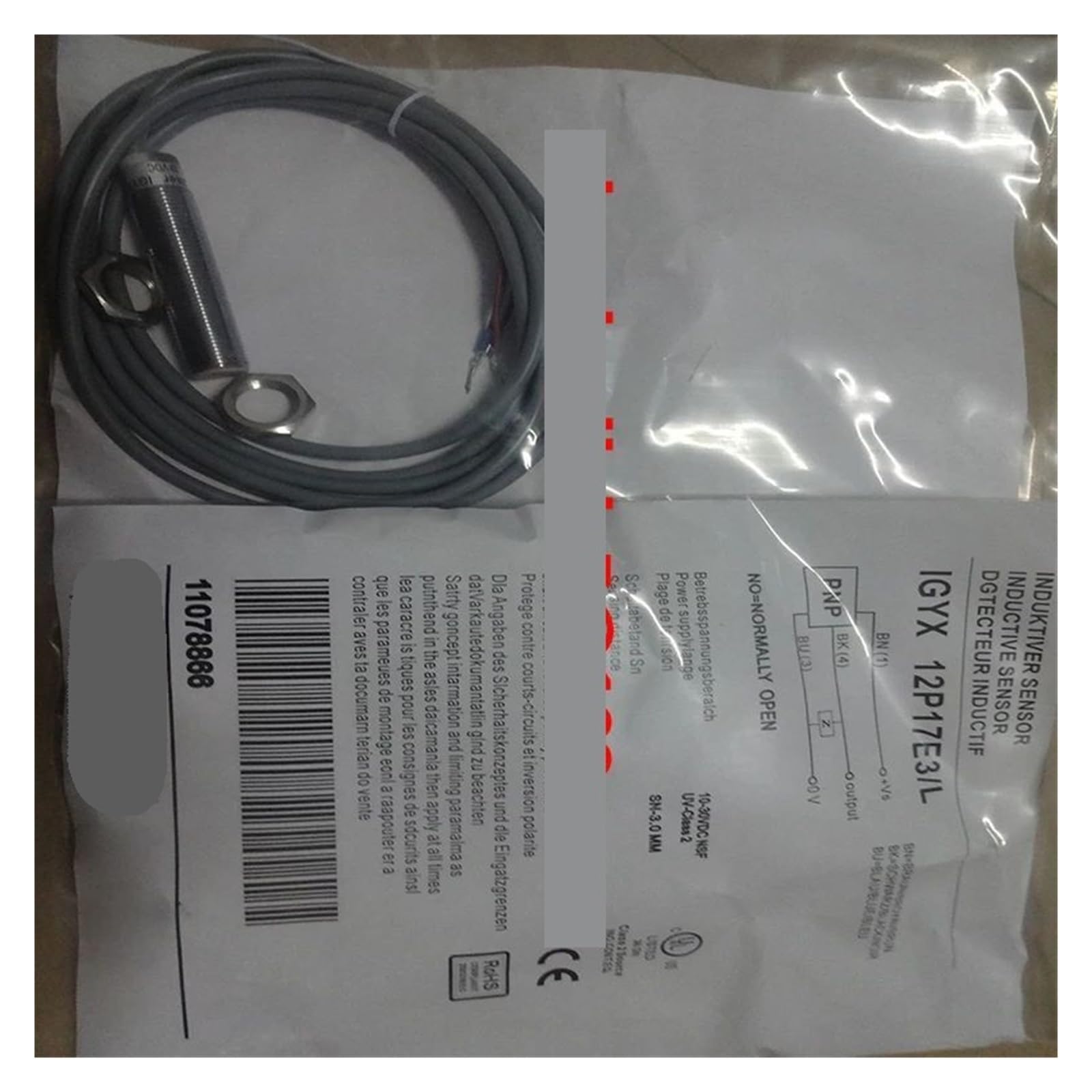 CJKXPZMH 1pcs proximity switch sensor IGYX30P17B3/S14L IGYX30N17B3/S14L IGYX08P17B3/S35L IGYX08N17B3/S35L(IGYX30N17B3-S14L)