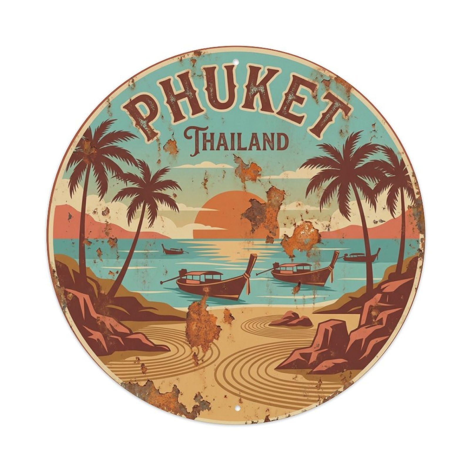 Retro Travel Thailand Phuket Metal Tin Sign