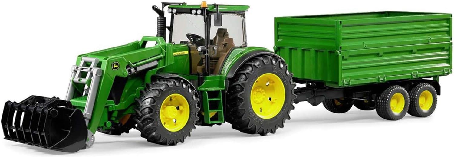 Bruder 09828 John Deere 7R 350 with frontloader and Trailer