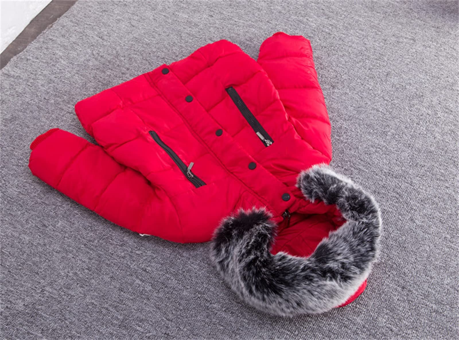 Generisch Niños Niños Bebé Niños Abrigos de Invierno Espesar Cuello Polar Sudadera con Capucha Chaqueta de Plumas a Prueba de Viento Traje de Nieve Ropa Ropa Exterior Verano Niños