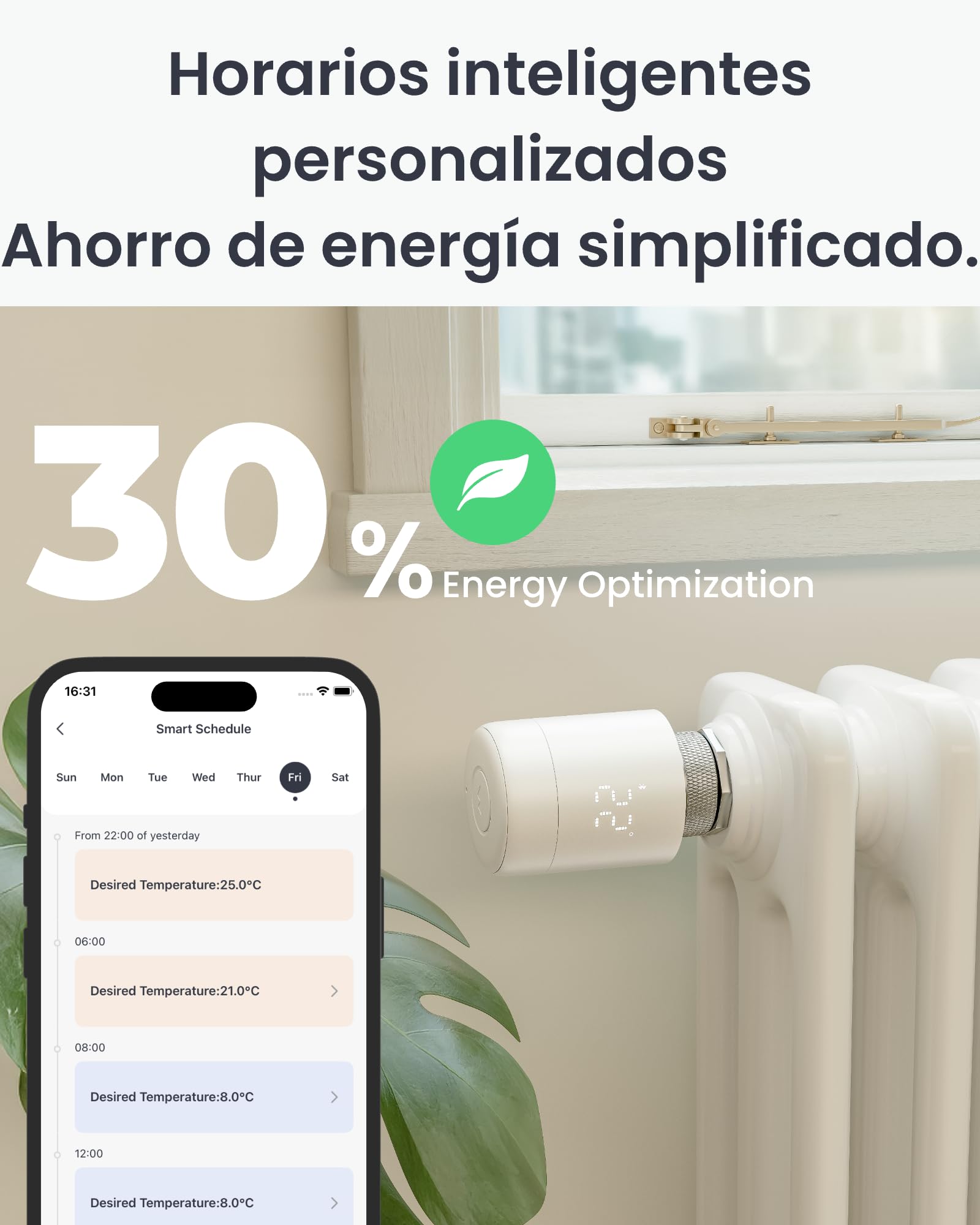 SwitchBot Termostato Inteligente para Radiador, Bluetooth, Control por App y Temporizador, bajo Consumo, fácil instalación, Compatible con Alexa, Apple Home y Google Home (Requiere SwitchBot Hub)